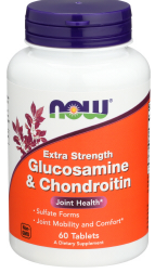B5, NOW - Glucosamine & Chondroitin 2X 750/600mg 60 TABS